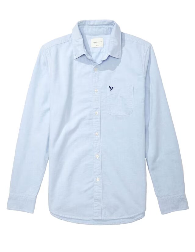 Camisa casual American Eagle de algodón manga larga