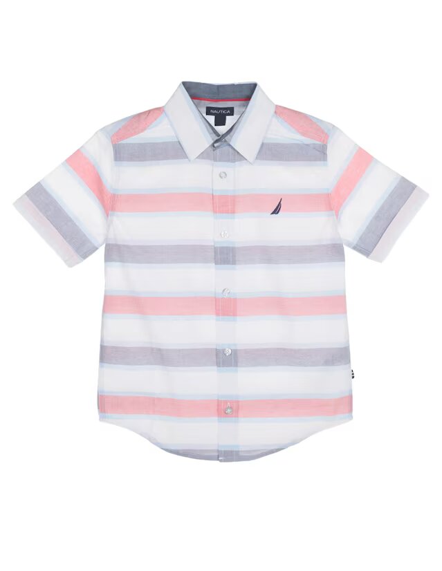 Camisa casual Nautica de algodón manga corta para niño